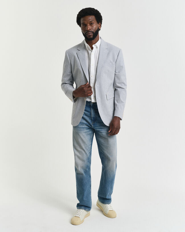 Slim Fit Seersucker Anzugsakko