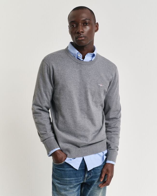 Seasonal Essential Rundhalspullover aus Baumwolle