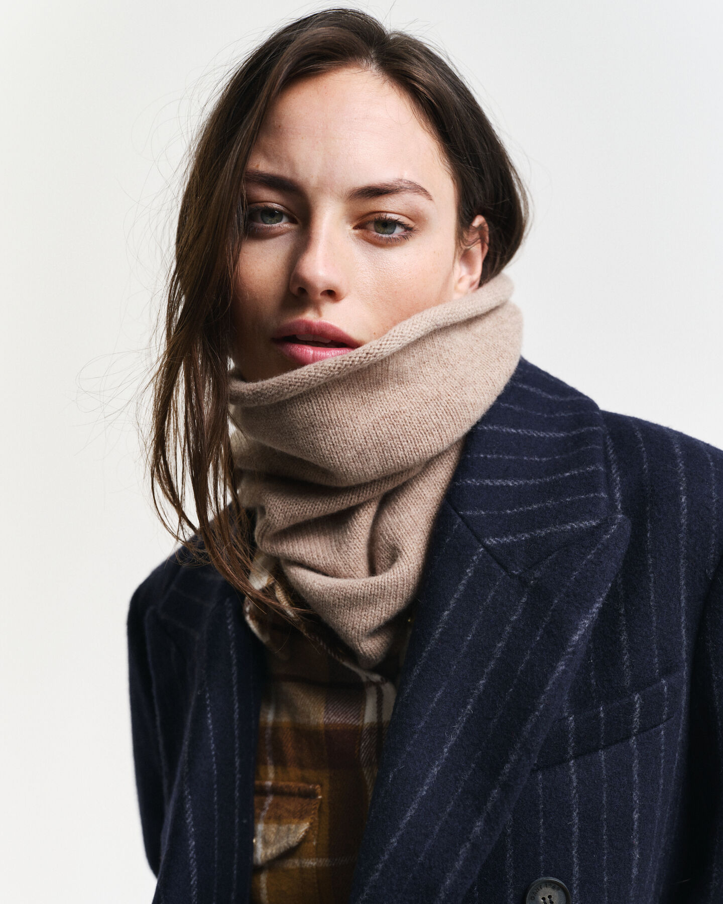 Gestrickter Schlauchschal aus Wolle