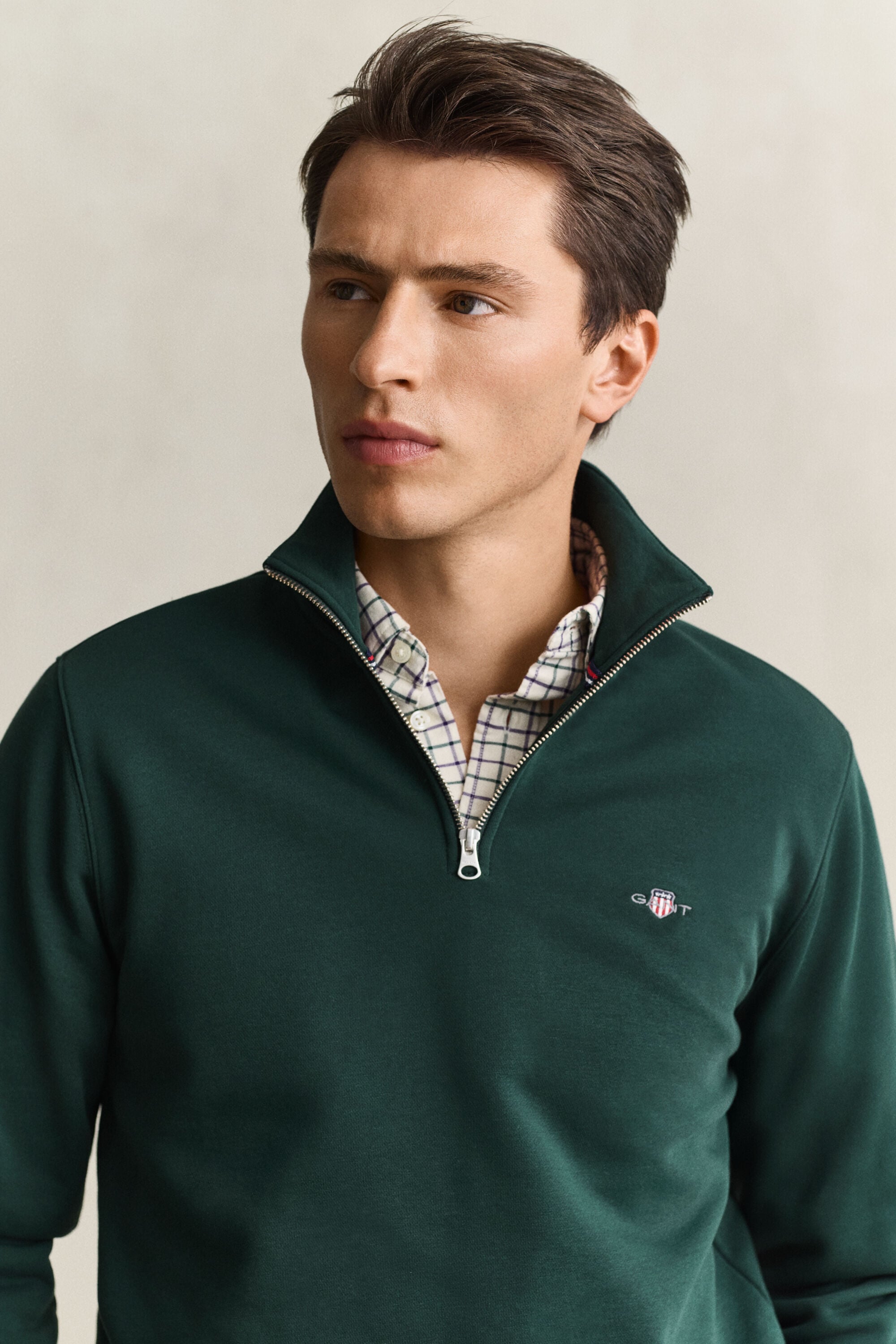 Shield Sweatshirt mit halblangem Reißverschluss