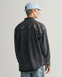 Oversized Hemd aus gewaschenem Denim