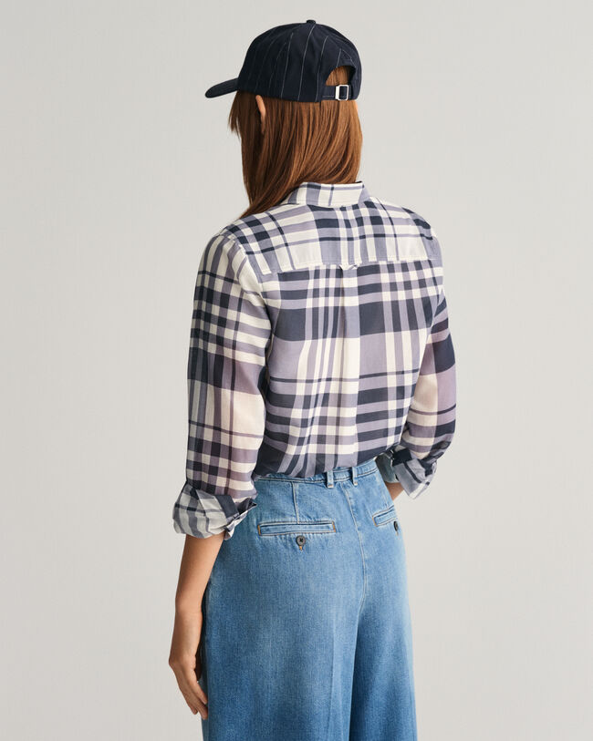 Regular Fit Baumwoll Seiden Karobluse