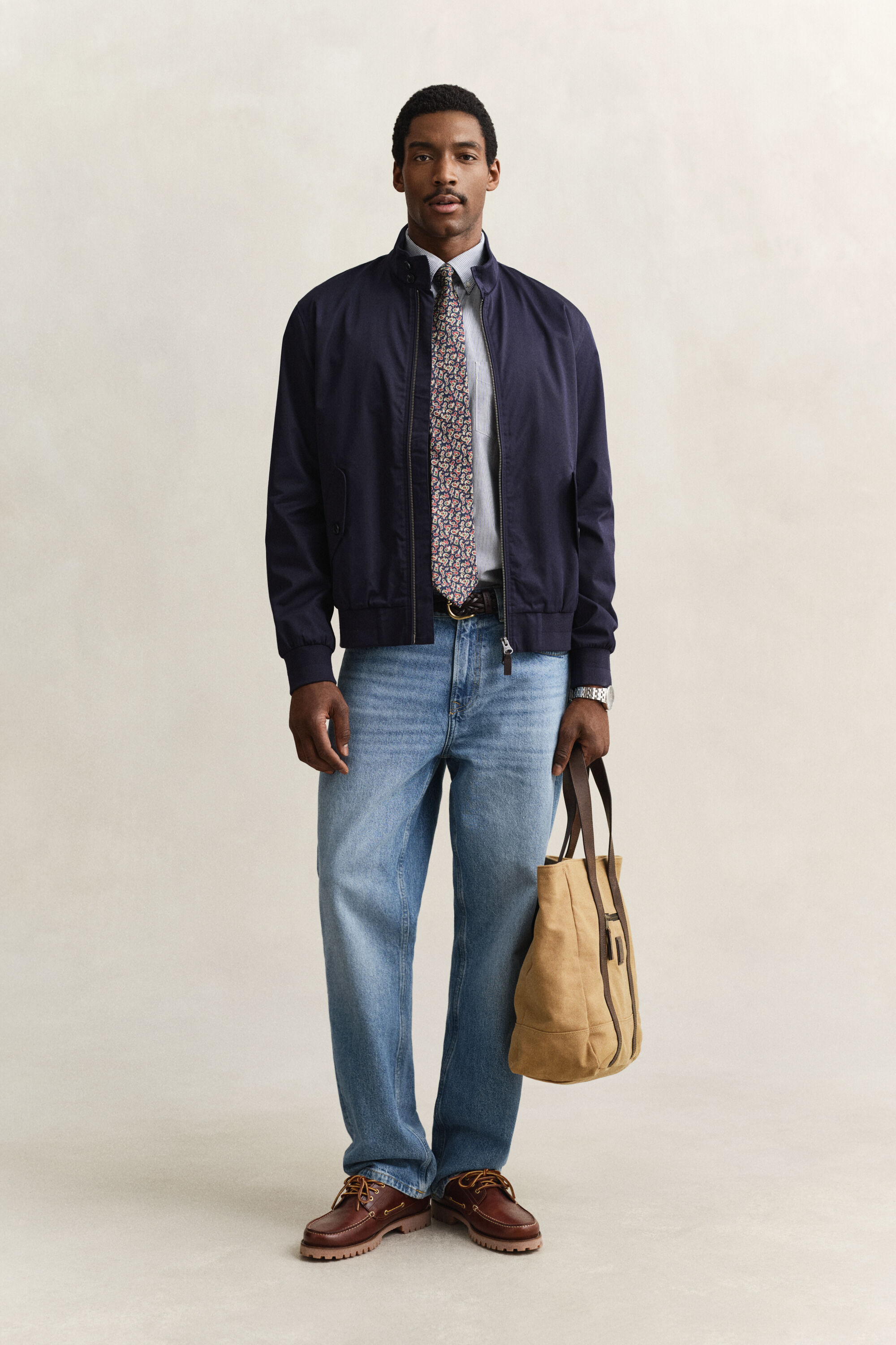 Cotton Blend Harrington Jacket