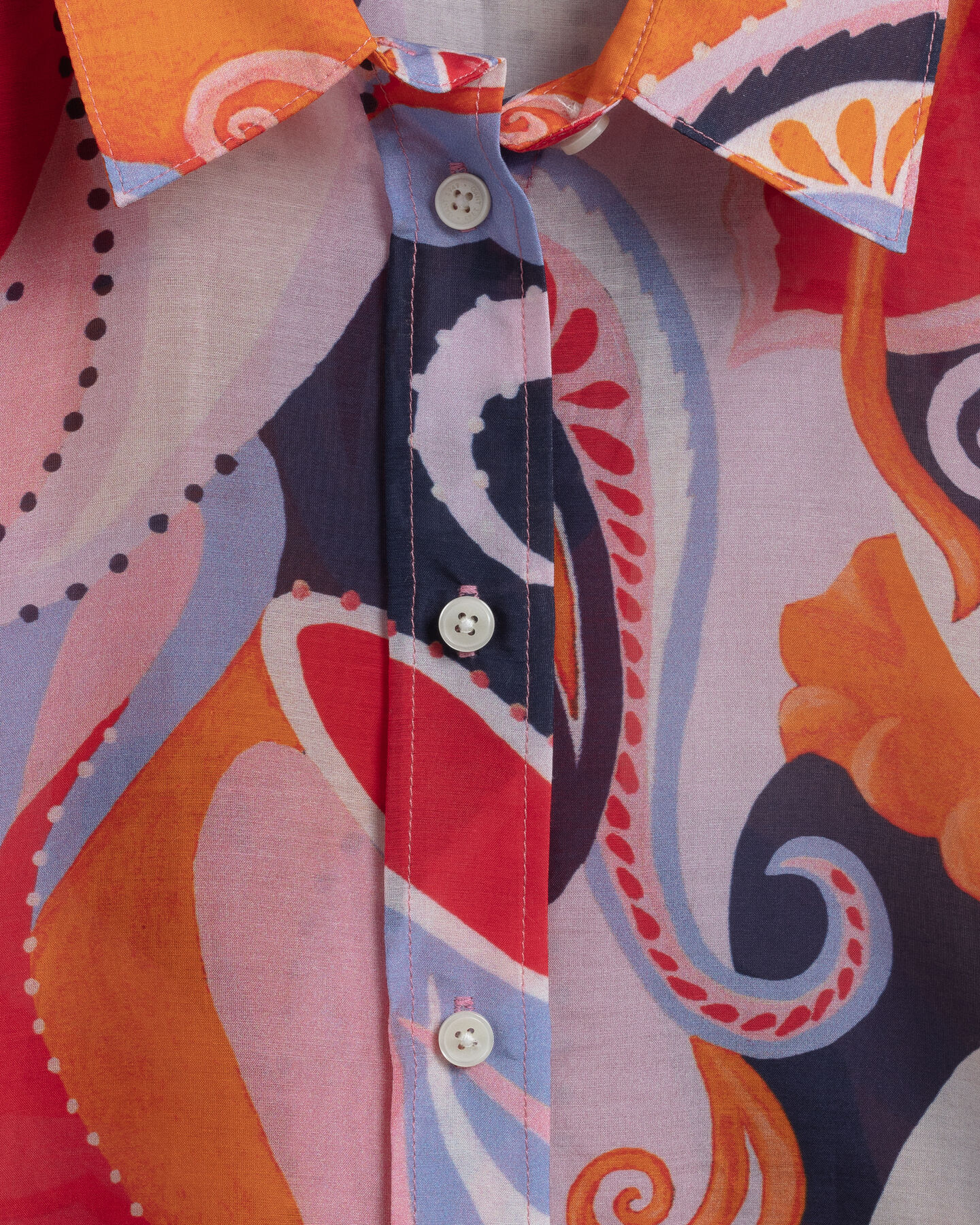 Regular Fit Baumwoll-Seiden-Bluse mit Paisley-Muster