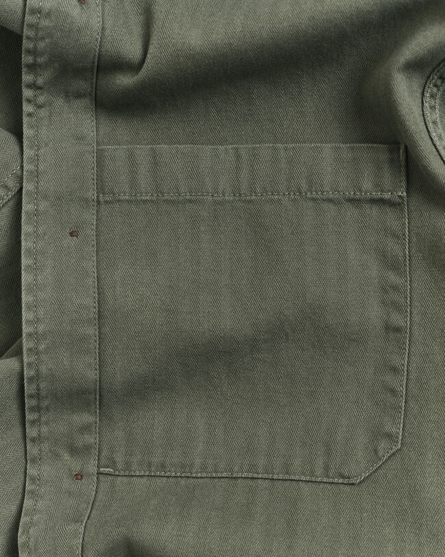 Regular Fit Herringbone Workwear Hemdjacke