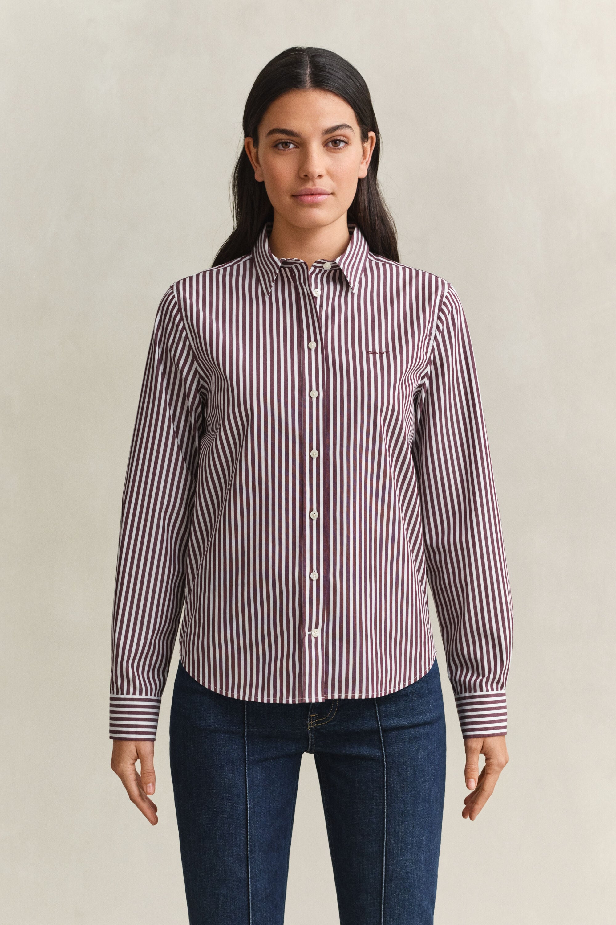 Camicia classica in popeline a righe regular fit