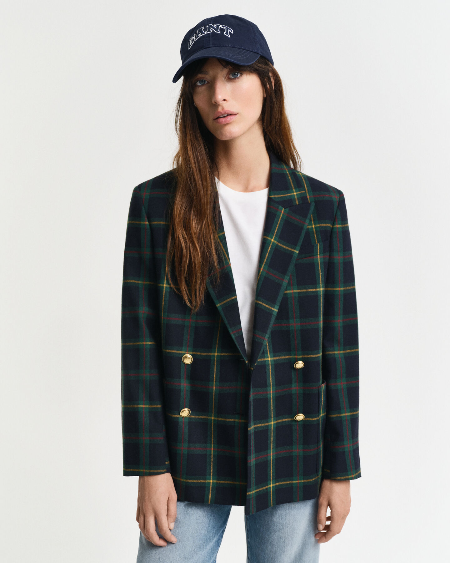 Regular Fit Anzugblazer mit Karomuster