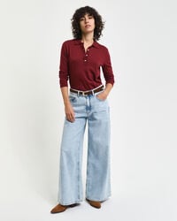 Nahtloses Langarm-Poloshirt