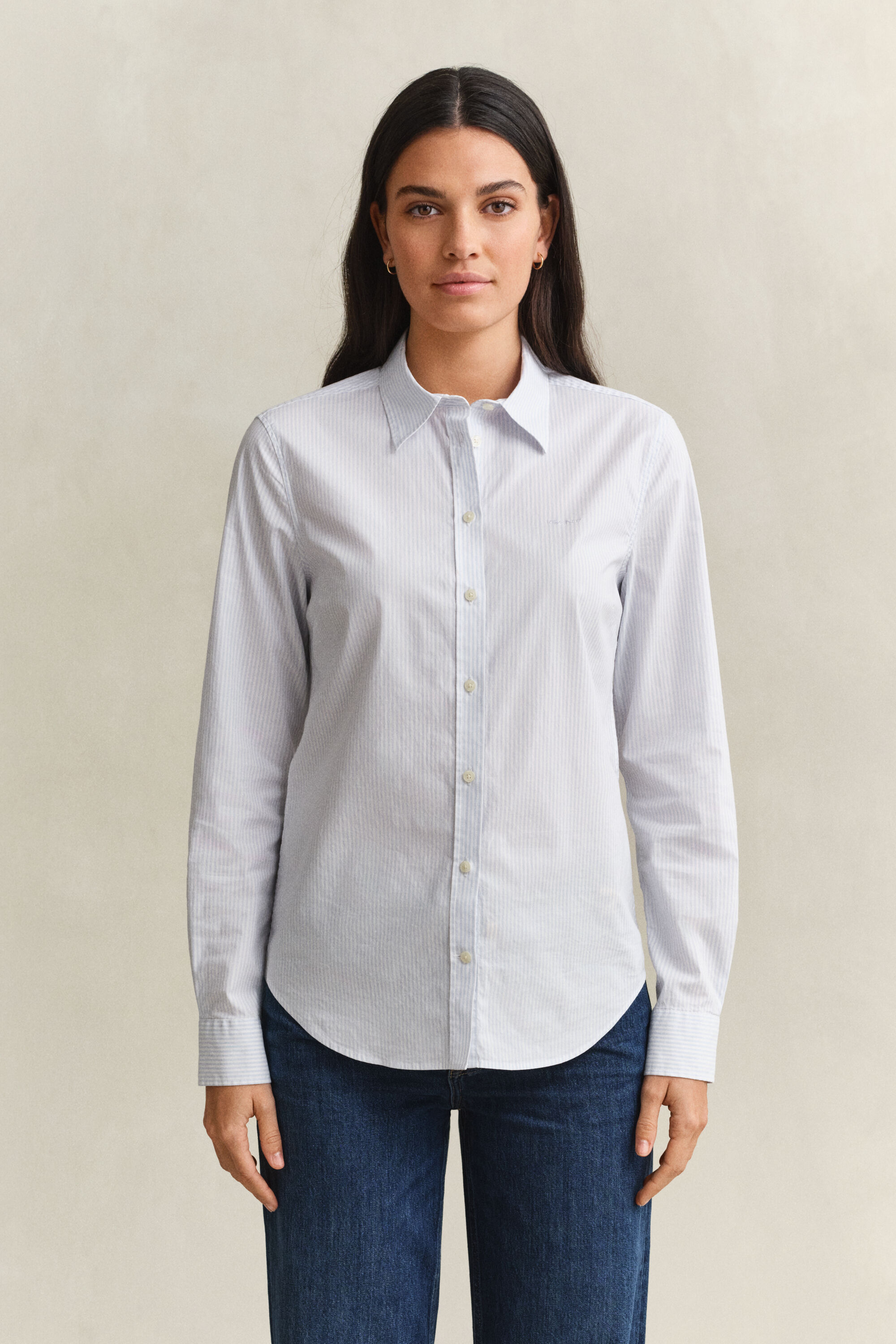 Chemise en popeline à rayures