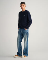 Struktur Rundhalspullover aus Baumwolle