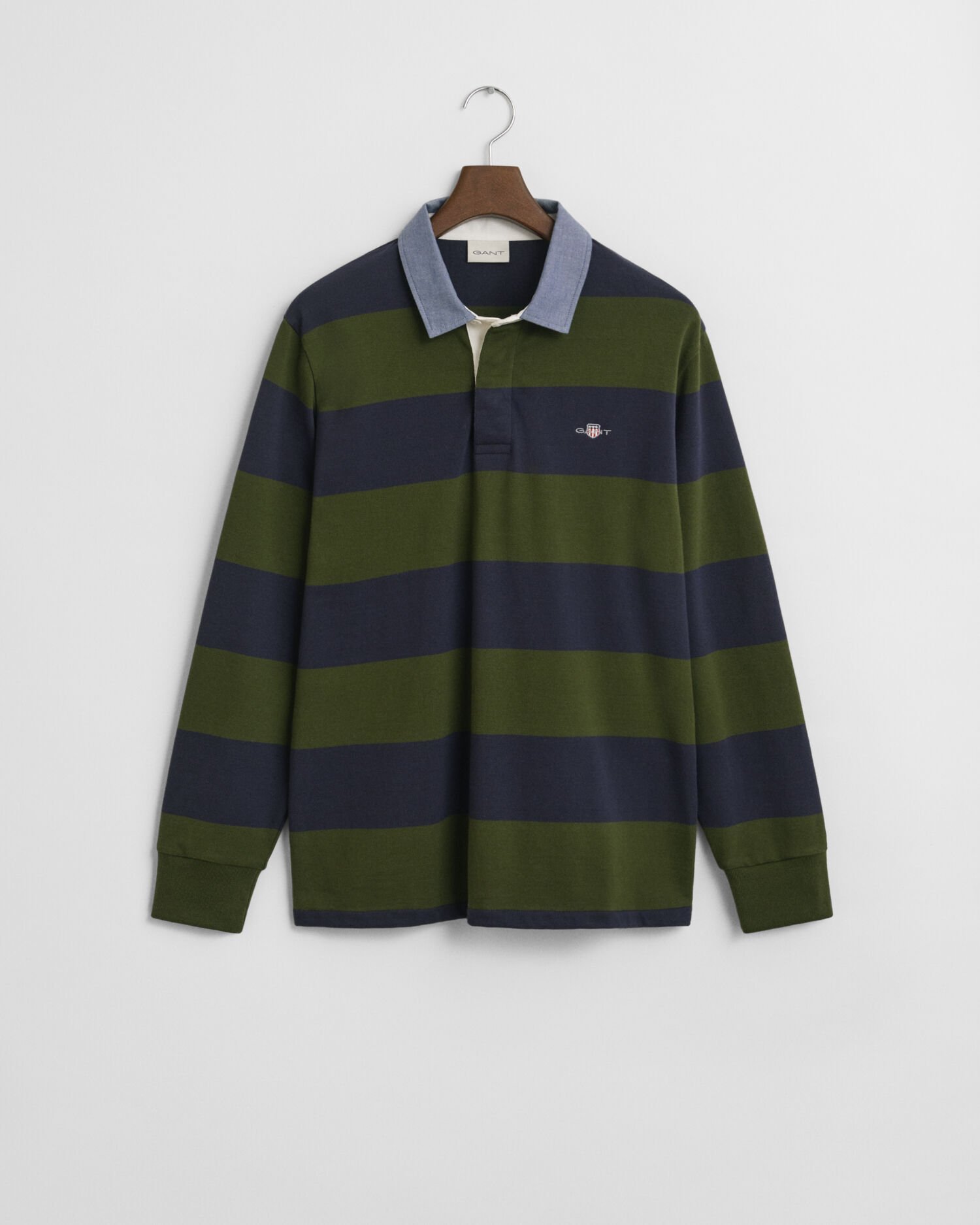 Chambray Collar Striped Heavy Rugger