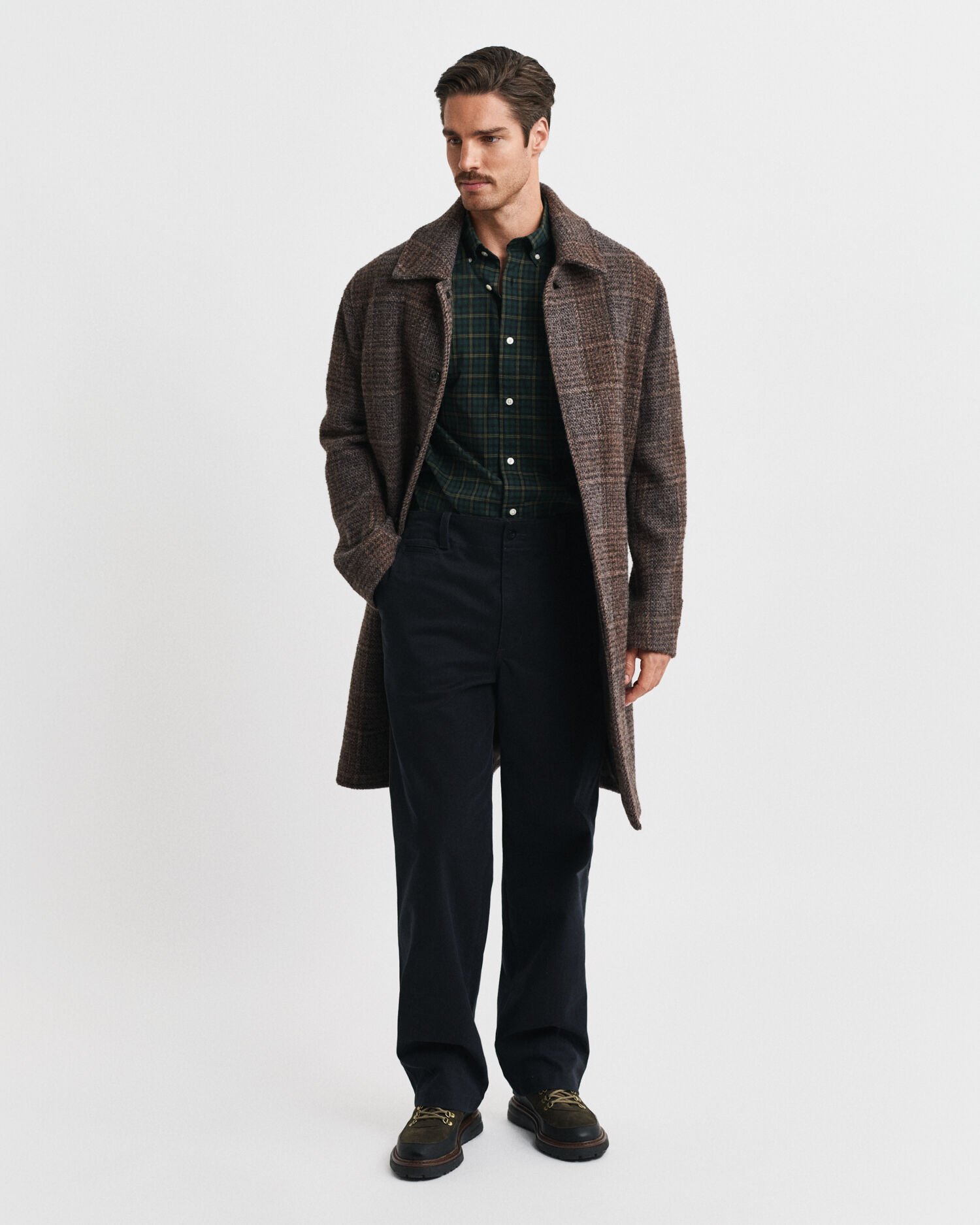 Regular Fit Classic Popeline Hemd mit Karomuster