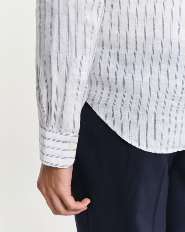 Regular Fit Leinen Hemd mit Streifen