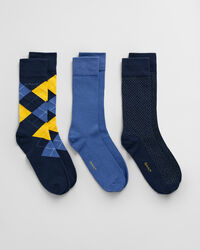 3er-Pack Argyle Socken in Geschenkbox