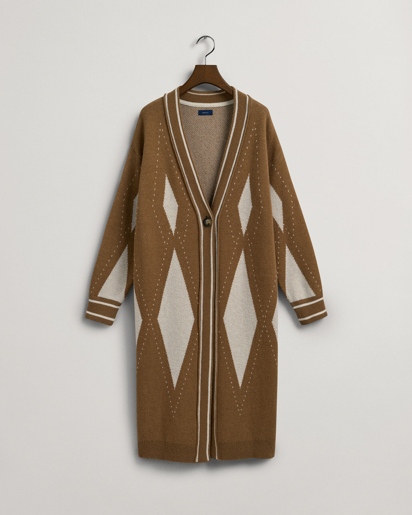 Argyle Longstrickjacke