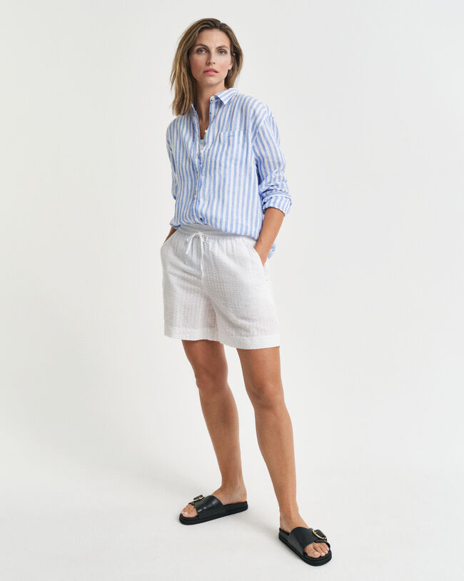 Tonal Seersucker Shorts mit Streifen