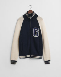 Strickjacke aus Baumwoll-Flammgarn mit Rei&szlig;verschluss