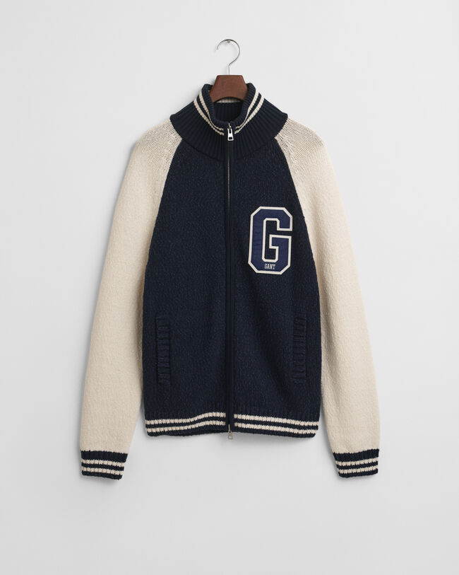 Strickjacke aus Baumwoll-Flammgarn mit Rei&szlig;verschluss