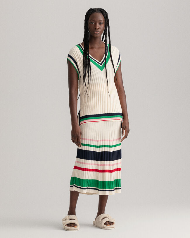 Gestreifte Rippstrickweste