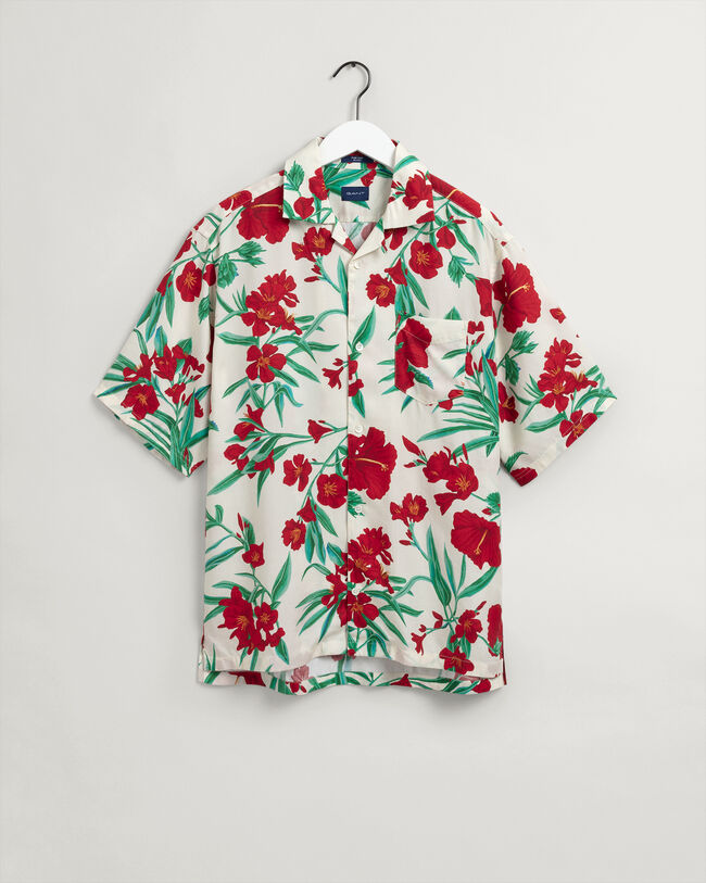 Pure Prep Relaxed Fit Kurzarm-Hemd aus Lyocell mit Blumenprint