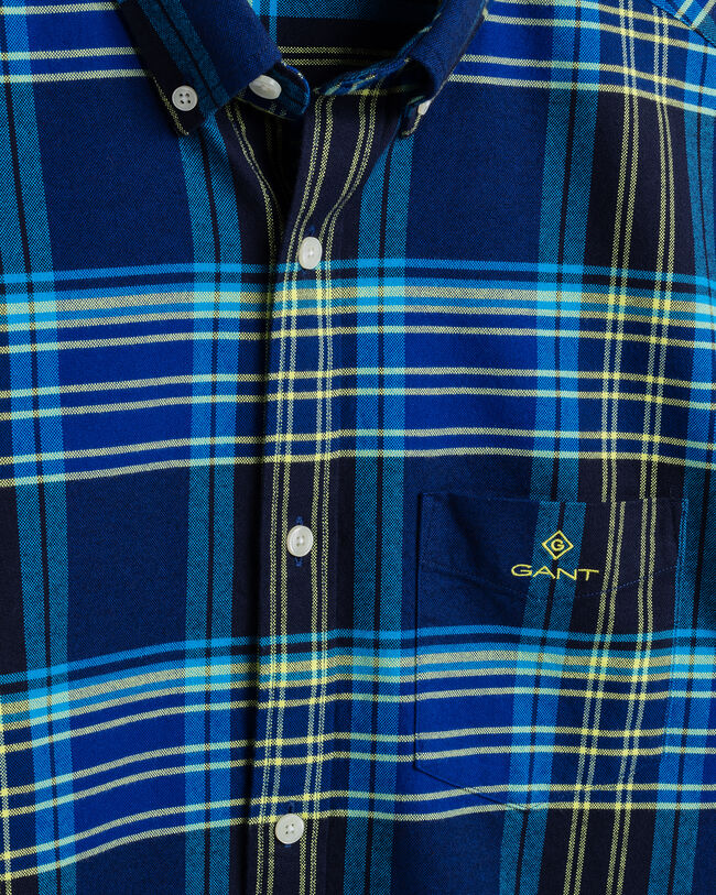 Geb&uuml;rstetes Regular Fit Oxford-Hemd mit leuchtendem Tartan-Muster