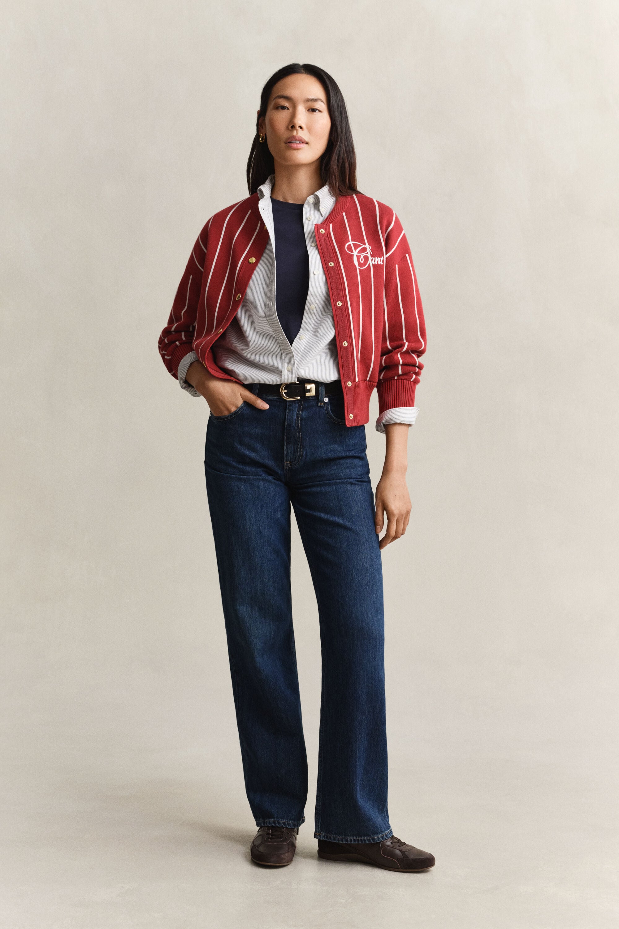 Classic Oxford-Bluse mit Streifen