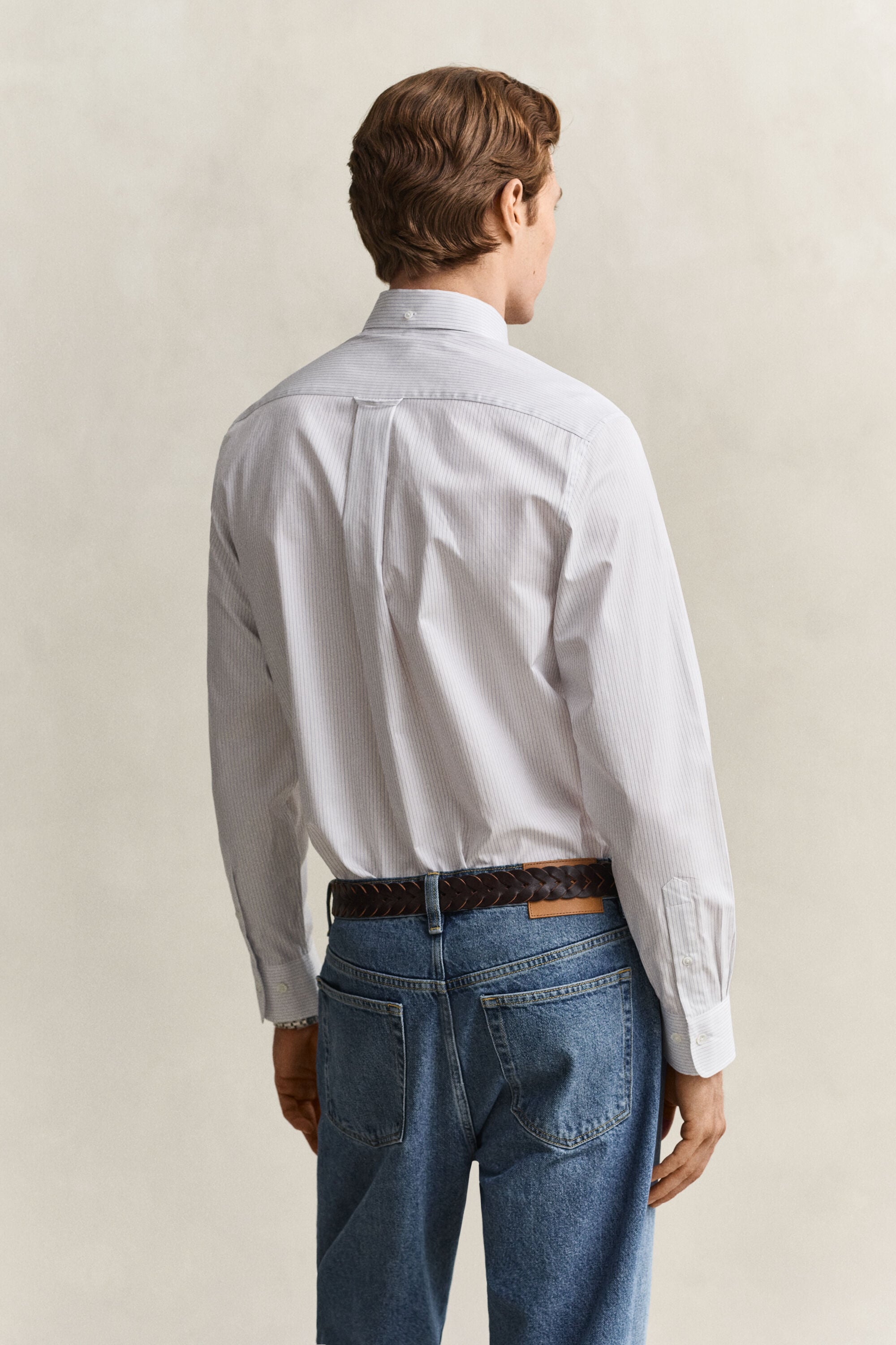 Gestreiftes Anzughemd aus Twill