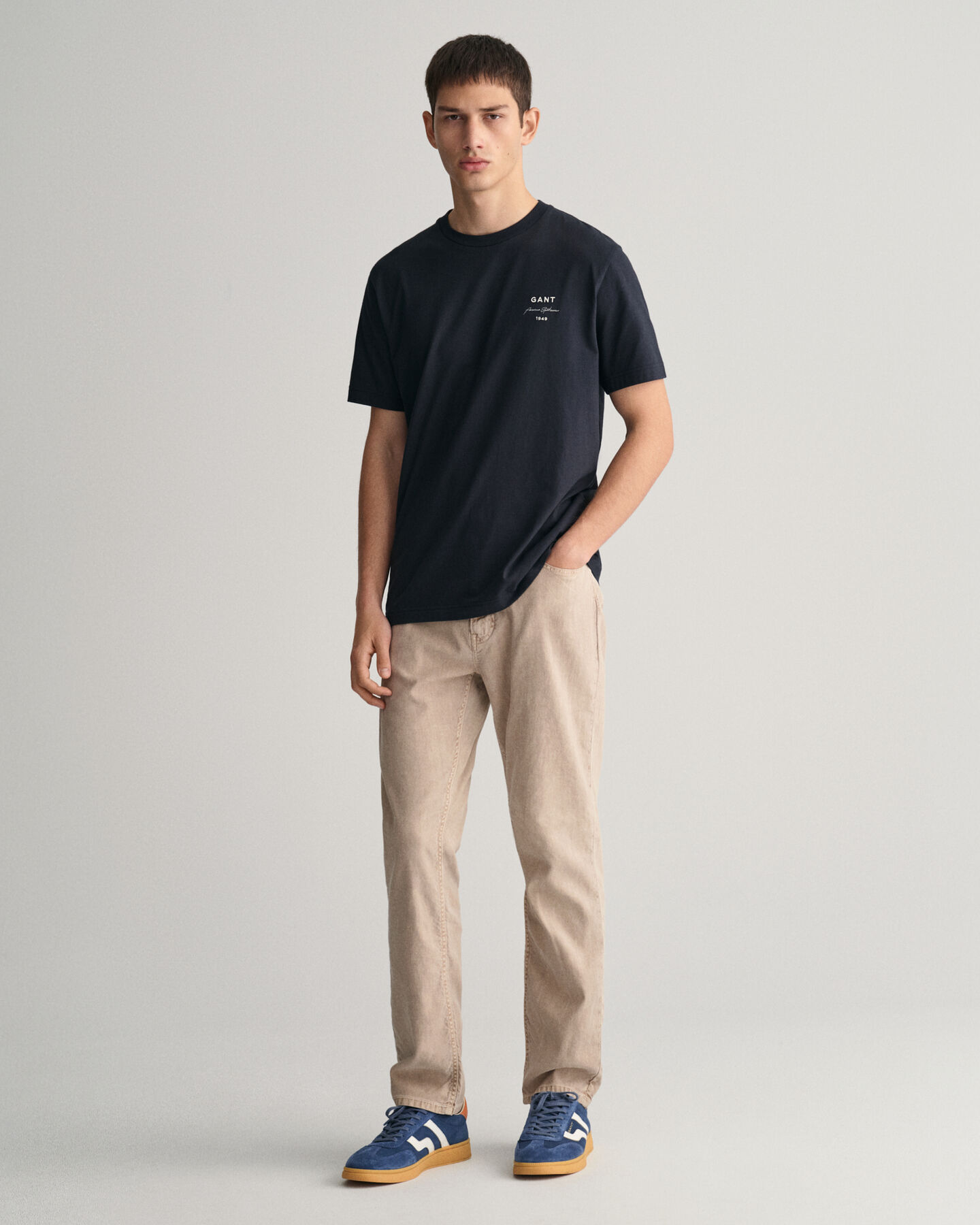 Regular Fit Jeans aus Baumwolle und Leinen