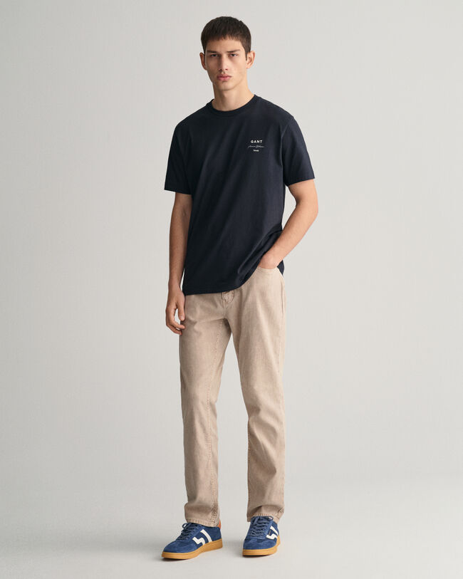 Regular Fit Jeans aus Baumwolle und Leinen