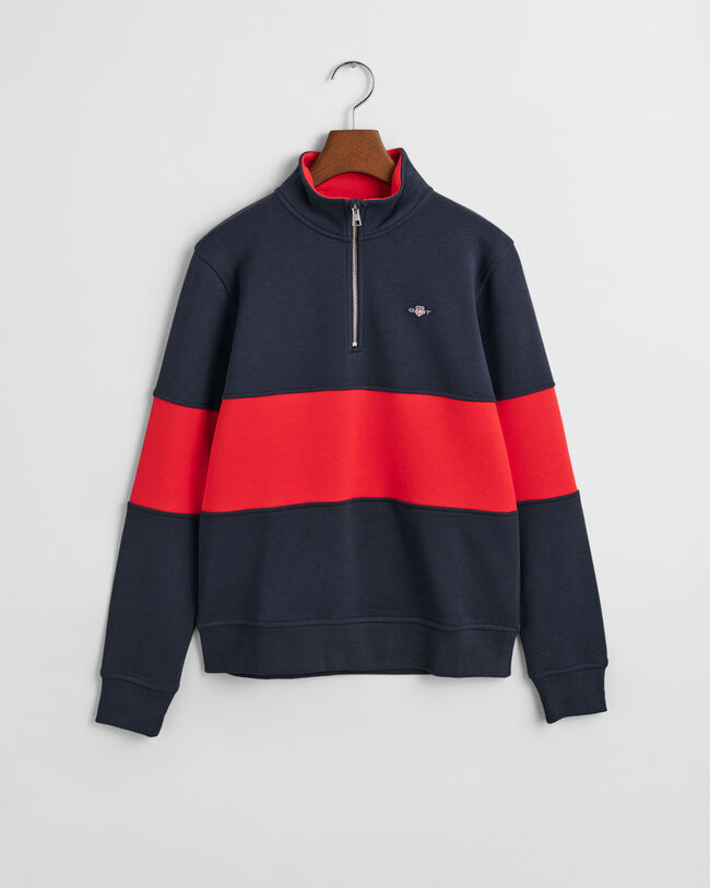 Teens Shield Sweatshirt im Blockfarbendesign mit Reißverschlusskragen