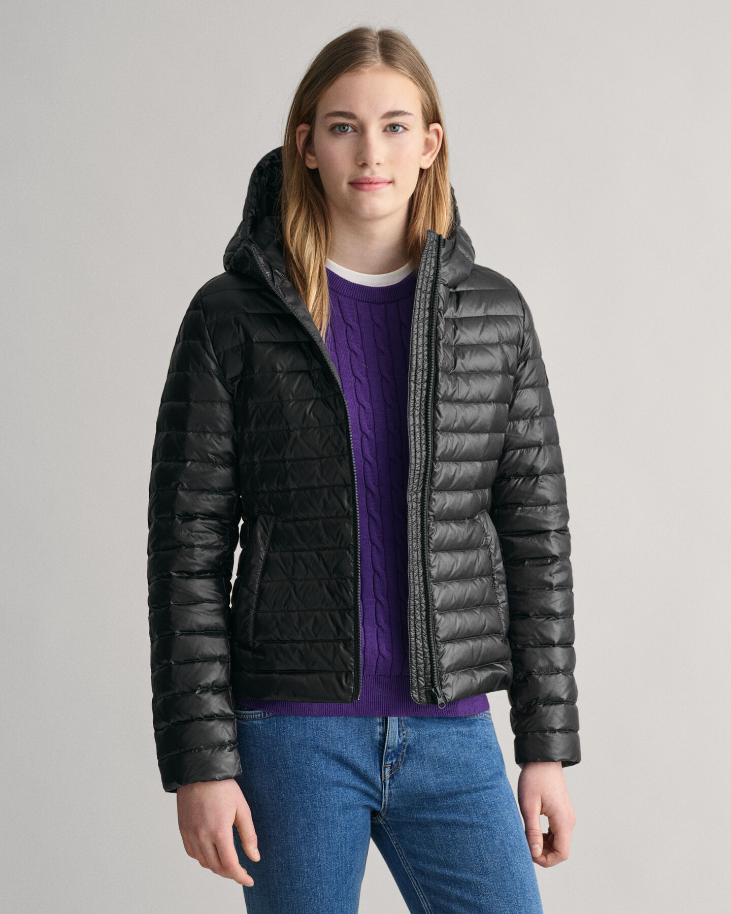 Teen Girls Shiny Leichte Daunensteppjacke