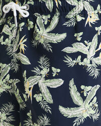 Tropical Leaves Print Badeshorts