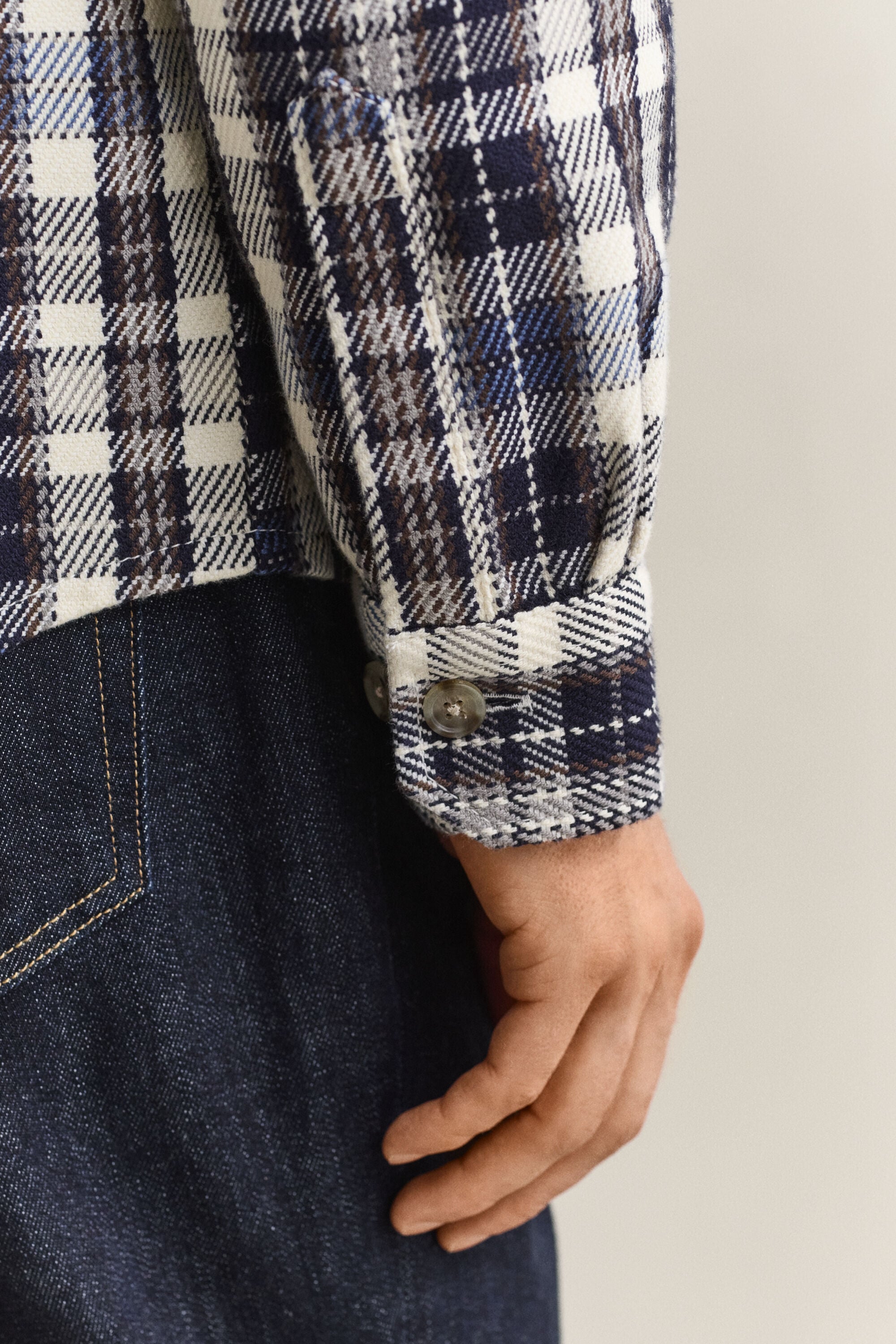 Checked Twill Overshirt