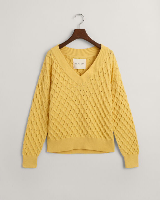 Strukturstrick V-Neck Pullover
