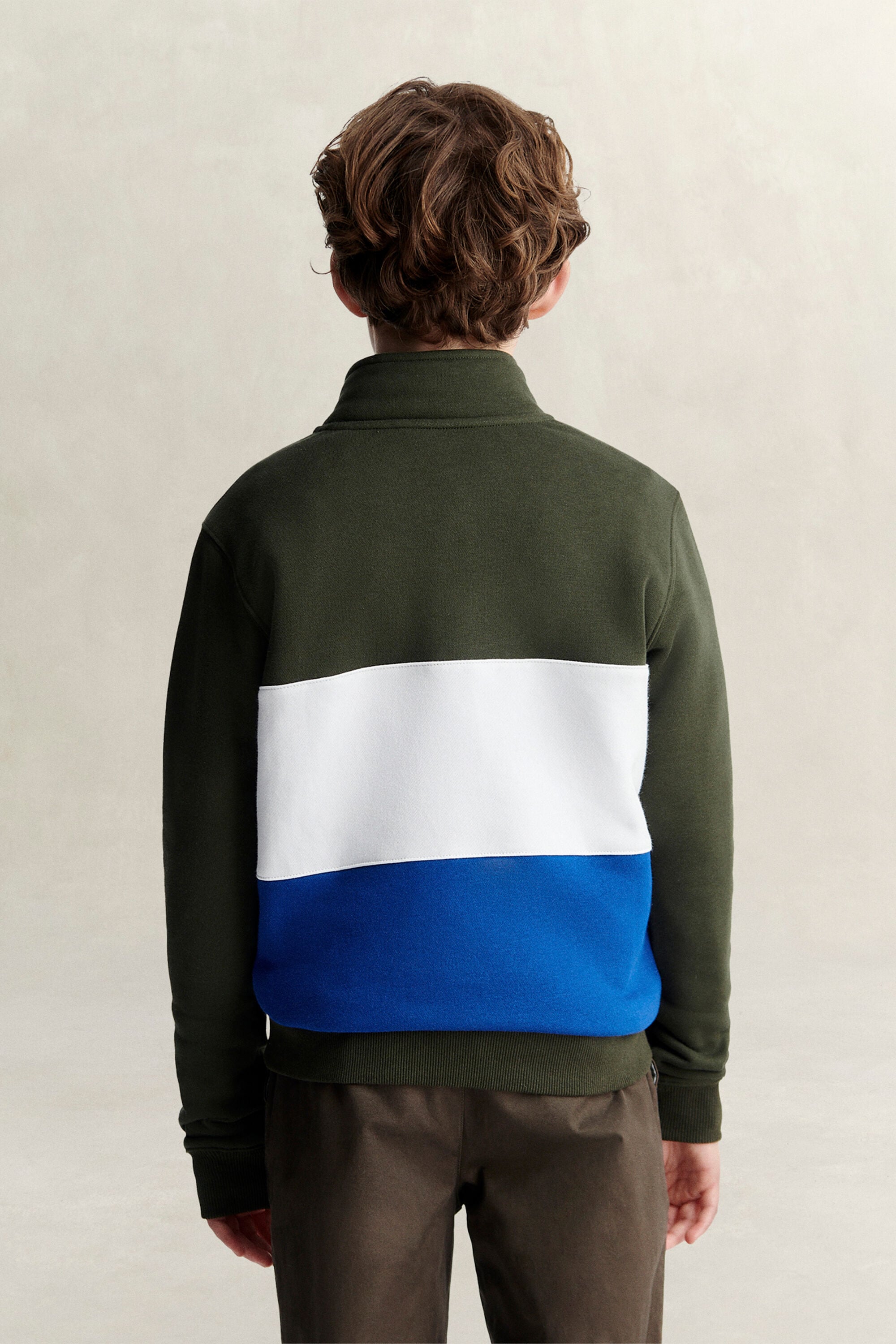 Teen Boys Color Block Half-Zip Sweatshirt