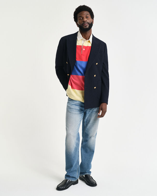 Kurzärmliges Heavy Rugger mit Streifen