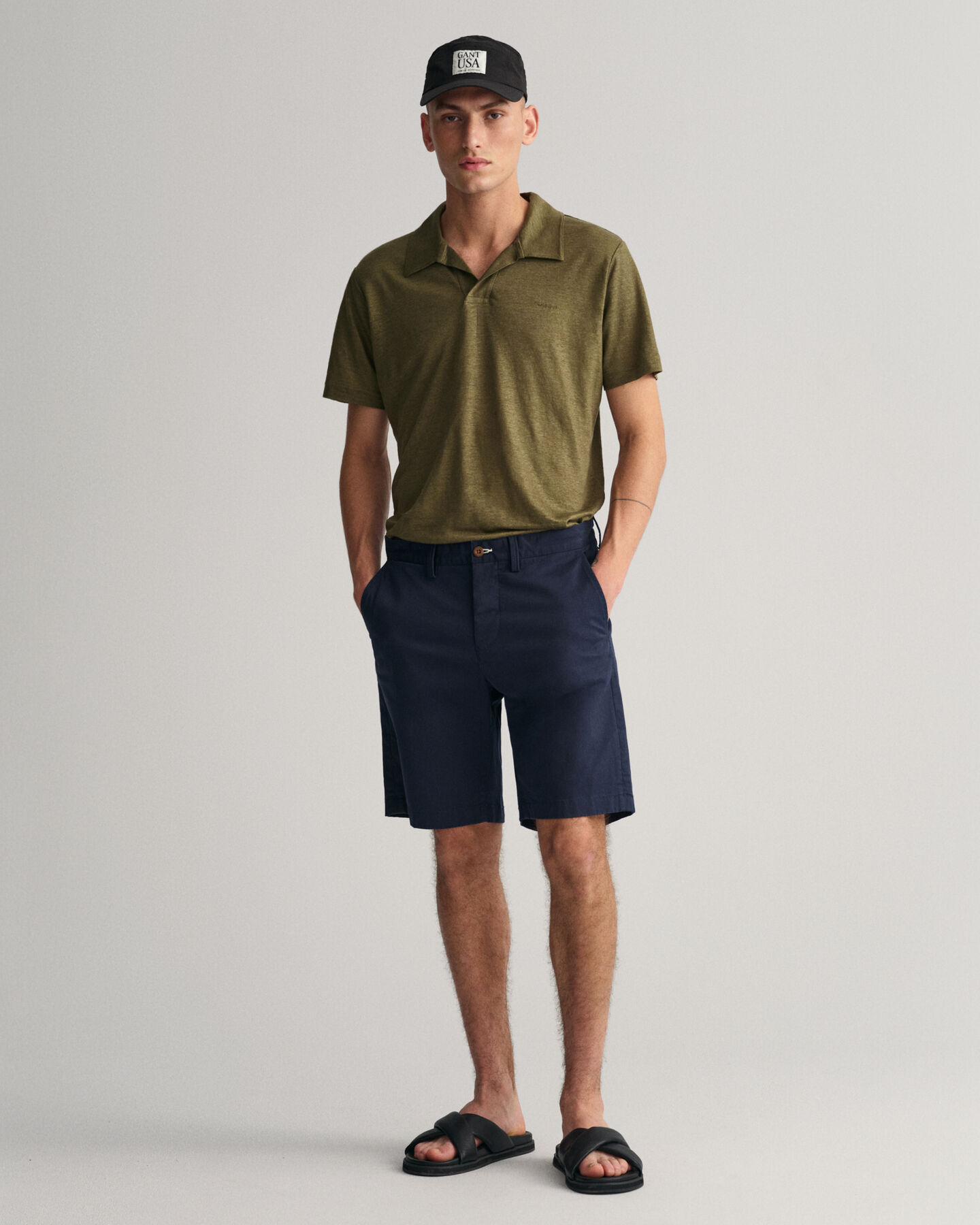Hallden Slim Fit Twill-Shorts