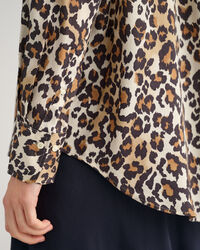 Relaxed Fit Modal-Bluse mit Leopardenmuster