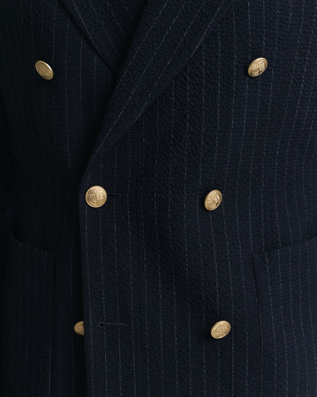 Slim Fit Seersucker Club Sakko mit Streifen