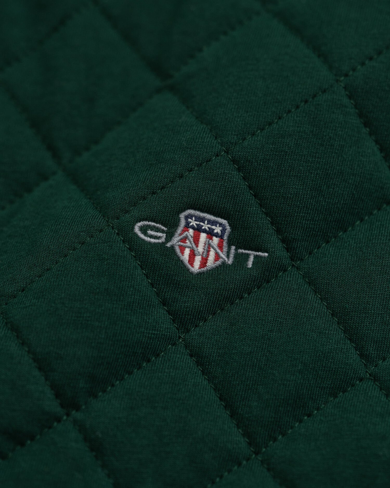 Corduroy Collar Quilted Zip Sweatshirt