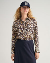 Relaxed Fit Modal-Bluse mit Leopardenmuster