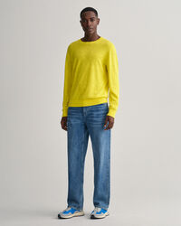 Baumwoll Leinen Rundhalspullover