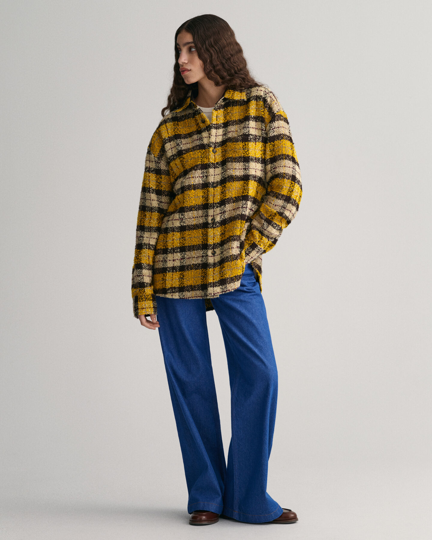 Oversized Boucl&eacute; Karohemd