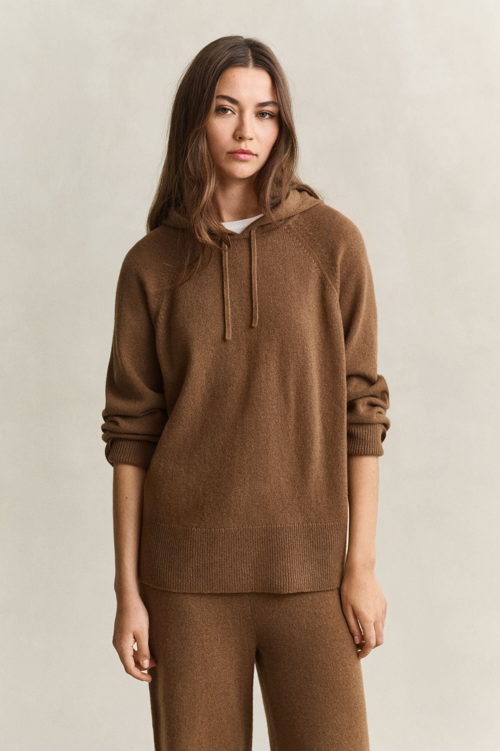Felpa con cappuccio in lana e cashmere