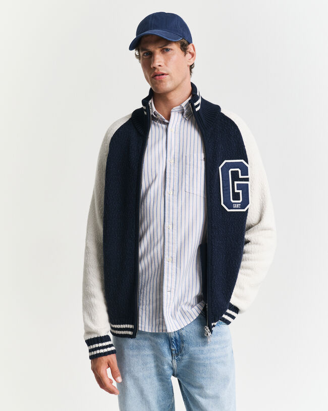 Strickjacke aus Baumwoll-Flammgarn mit Rei&szlig;verschluss