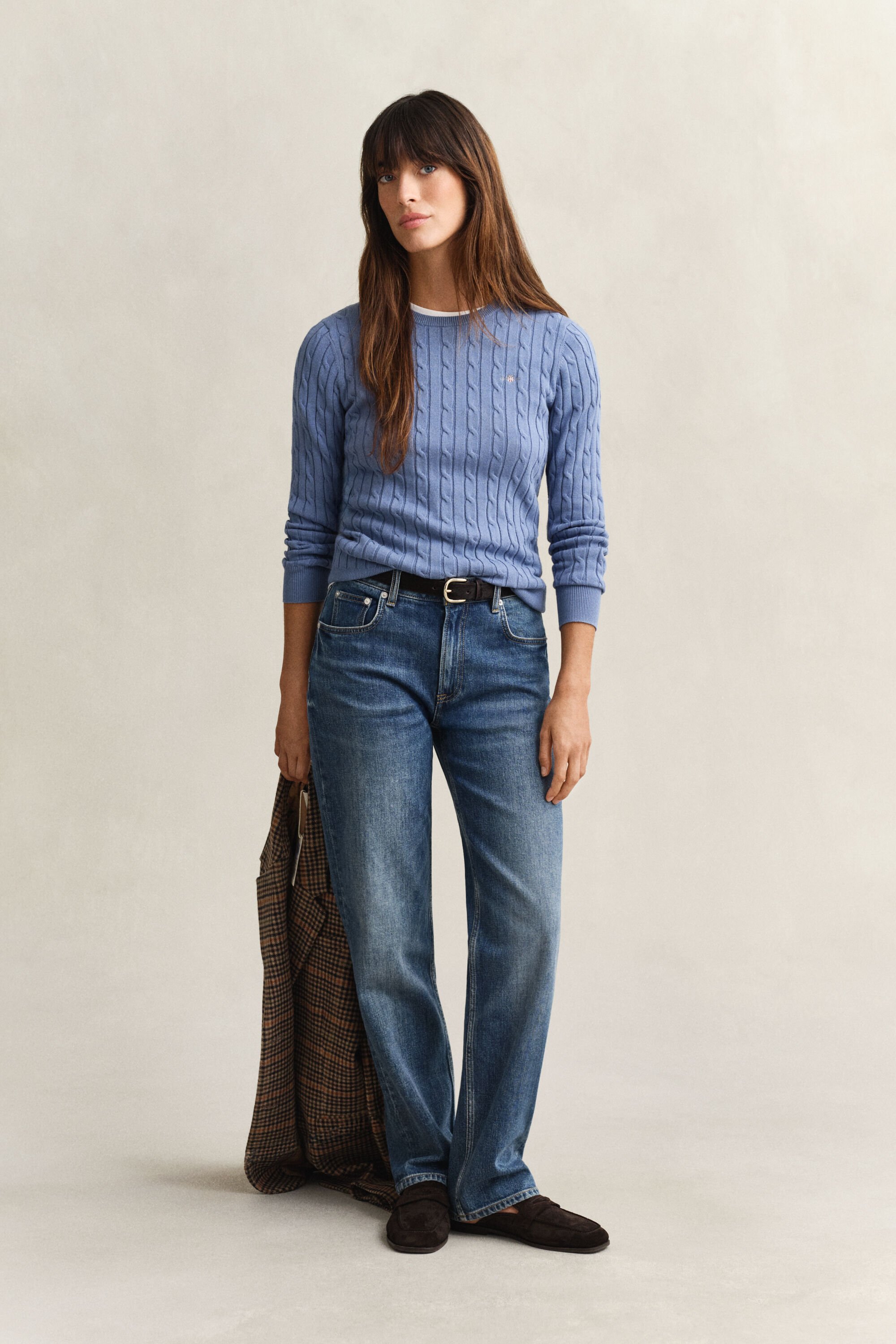 Cable Knit Crew Neck Sweater