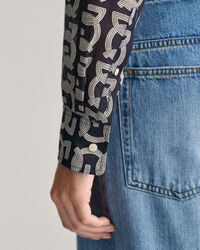 Relaxed Fit G Patterned Baumwoll Seiden Bluse