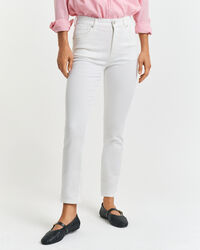 Slim Fit Cropped Jeans in Weiß