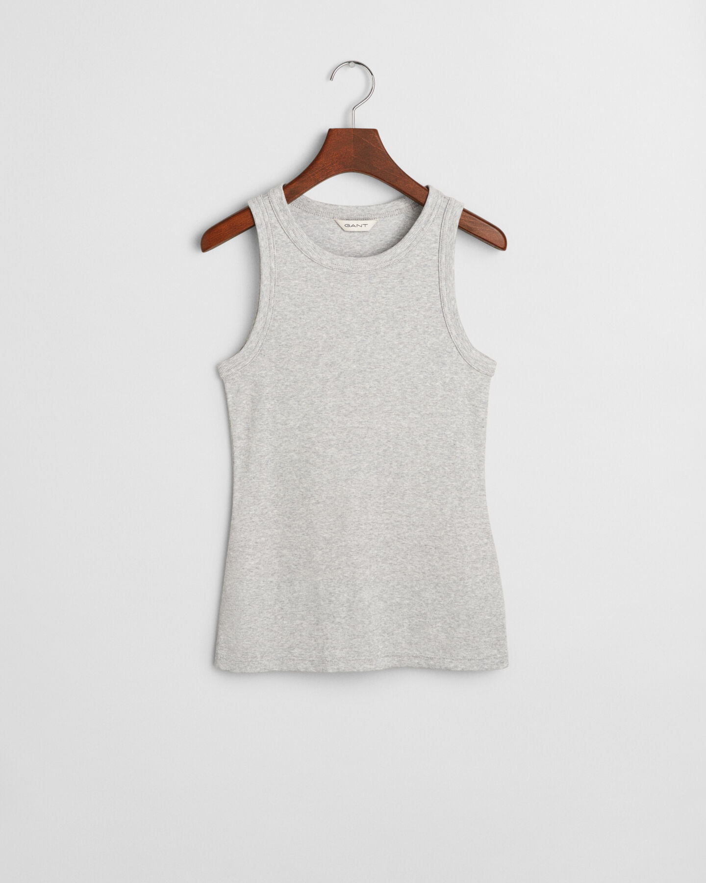 Geripptes Tanktop mit hohem Kragen