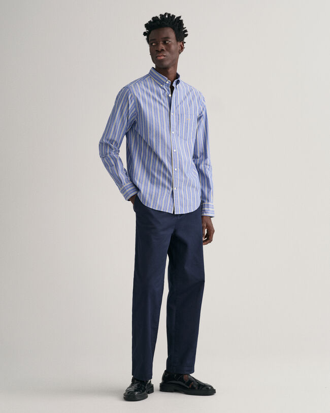 Regular Fit Popeline Hemd mit Streifen